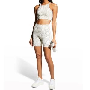 Beach Riot Taupe Snake Bike Short Set